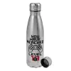 Metallic water bottle, stainless steel, 750ml
