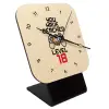 Quartz Table clock in natural wood (10cm)
