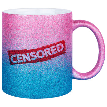 Censored, Κούπα Χρυσή/Μπλε Glitter, κεραμική, 330ml