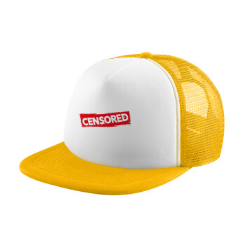 Censored, Καπέλο Ενηλίκων Soft Trucker με Δίχτυ Κίτρινο/White (POLYESTER, ΕΝΗΛΙΚΩΝ, UNISEX, ONE SIZE)