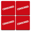 Censored, ΣΕΤ 4 Σουβέρ ξύλινα τετράγωνα (9cm)