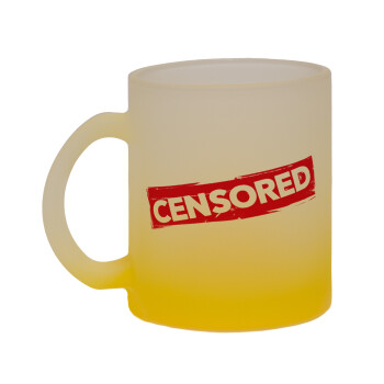 Censored, Κούπα γυάλινη δίχρωμη με βάση το κίτρινο ματ, 330ml