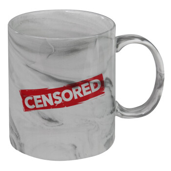 Censored, Mug ceramic marble style, 330ml