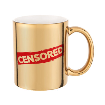 Censored, Mug ceramic, gold mirror, 330ml