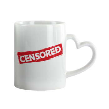 Censored, Mug heart handle, ceramic, 330ml