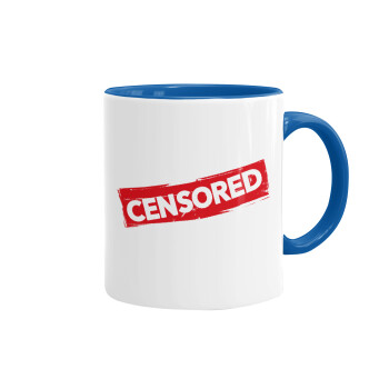 Censored, Mug colored blue, ceramic, 330ml