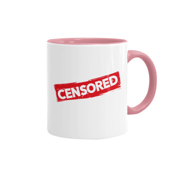 Censored, Mug colored pink, ceramic, 330ml