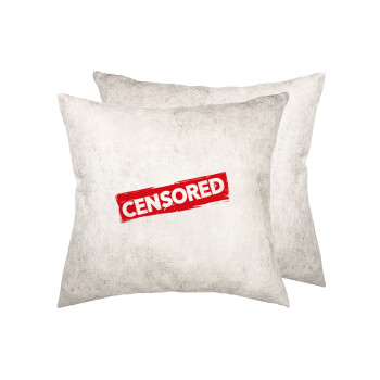 Censored, Μαξιλάρι καναπέ Δερματίνη Γκρι 40x40cm με γέμισμα