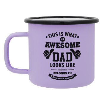 This is what an Awesome DAD looks like, Κούπα Μεταλλική εμαγιέ ΜΑΤ Light Pastel Purple 360ml