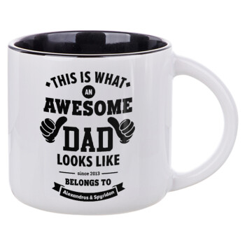This is what an Awesome DAD looks like, Κούπα κεραμική 400ml Λευκή/Μαύρη
