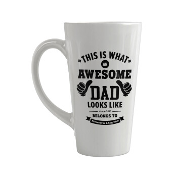 This is what an Awesome DAD looks like, Κούπα κωνική Latte Μεγάλη, κεραμική, 450ml