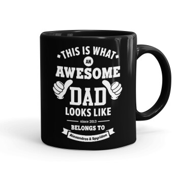 This is what an Awesome DAD looks like, Mug black, ceramic, 330ml