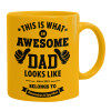 Ceramic coffee mug yellow, 330ml