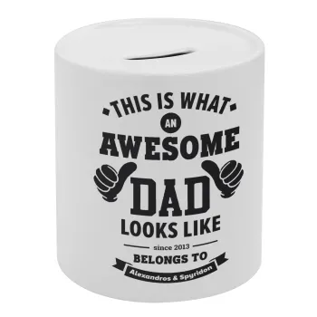 This is what an Awesome DAD looks like, Κουμπαράς πορσελάνης με τάπα