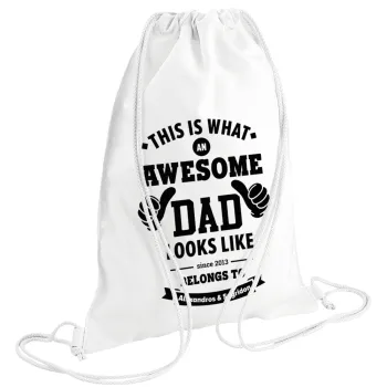 This is what an Awesome DAD looks like, Backpack pouch GYMBAG white (28x40cm)