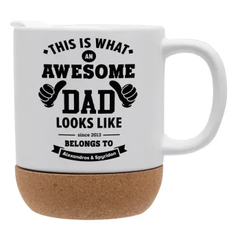 This is what an Awesome DAD looks like, Ceramic coffee mug Cork (MAT), 330ml