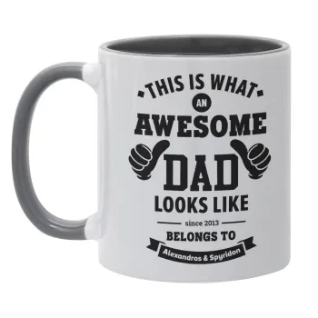 This is what an Awesome DAD looks like, Mug colored grey, ceramic, 330ml