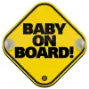 Σήμανση αυτοκινήτου Baby On Board ξύλινο με βεντουζάκια (16x16cm)