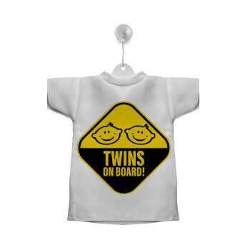 Twins on board babys, Σήμα μπλουζάκι με βεντούζα για αυτοκίνητο