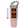 ΡΟΖ χρώματος Θερμός Ανοξείδωτο 890ml (30oz) με χερούλι
