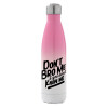 Metal mug thermos Pink/White (Stainless steel), double wall, 500ml
