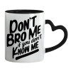 Mug heart black handle, ceramic, 330ml