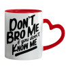 Mug heart red handle, ceramic, 330ml