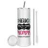 Tumbler stainless steel 600ml, with metal straw & cleaning brush