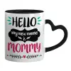 Mug heart black handle, ceramic, 330ml
