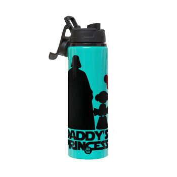 Daddy's princess, Metallic water bottle with safety lid, 850ml aluminum
