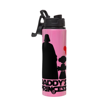 Daddy's princess, Metallic water bottle with safety lid, 850ml aluminum