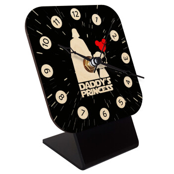Daddy's princess, Επιτραπέζιο ρολόι σε φυσικό ξύλο (10cm)