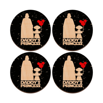 Daddy's princess, ΣΕΤ x4 Σουβέρ ξύλινα στρογγυλά plywood (9cm)