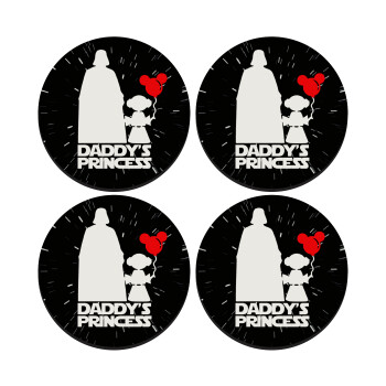 Daddy's princess, ΣΕΤ 4 Σουβέρ ξύλινα στρογγυλά (9cm)