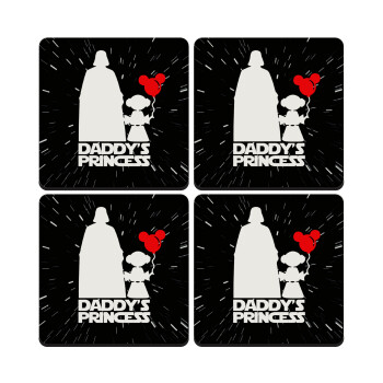 Daddy's princess, ΣΕΤ 4 Σουβέρ ξύλινα τετράγωνα (9cm)