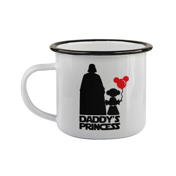 Daddy's princess, Κούπα εμαγιέ με μαύρο χείλος 360ml