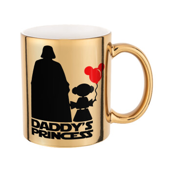 Daddy's princess, Mug ceramic, gold mirror, 330ml