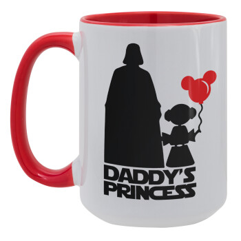 Daddy's princess, Κούπα Mega 15oz, κεραμική Κόκκινη, 450ml