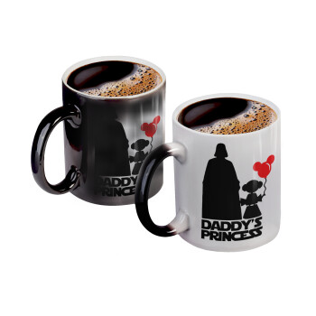Daddy's princess, Color changing magic Mug, ceramic, 330ml when adding hot liquid inside, the black colour desappears (1 pcs)