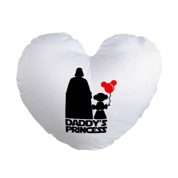 Daddy's princess, Μαξιλάρι καναπέ καρδιά 40x40cm περιέχεται το  γέμισμα