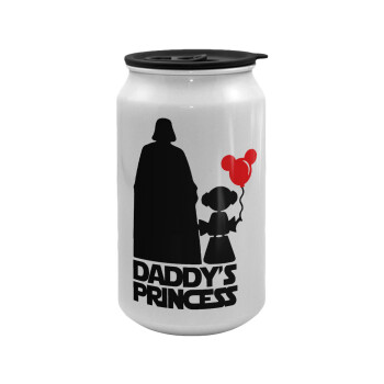 Daddy's princess, Κούπα ταξιδιού μεταλλική με καπάκι (tin-can) 500ml