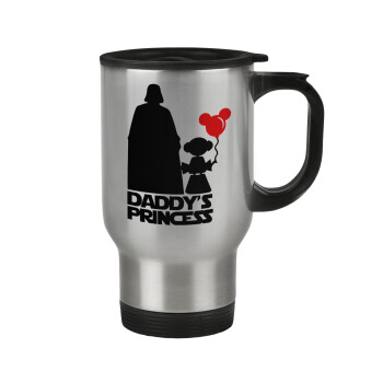 Daddy's princess, Stainless steel travel mug with lid, double wall 450ml
