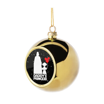 Daddy's princess, Στολίδι Χριστουγεννιάτικη μπάλα δένδρου Χρυσή 8cm