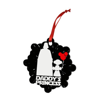 Daddy's princess, Christmas ornament snowflake wooden 7.5cm