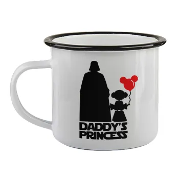 Daddy's princess, Κούπα εμαγιέ με μαύρο χείλος 360ml