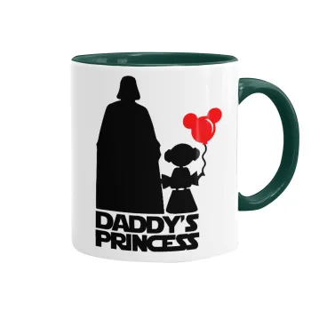 Daddy's princess, Mug colored green, ceramic, 330ml