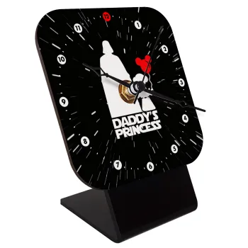 Daddy's princess, Quartz Wooden table clock with hands (10cm)