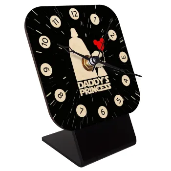 Daddy's princess, Επιτραπέζιο ρολόι σε φυσικό ξύλο (10cm)