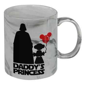 Daddy's princess, Κούπα κεραμική, marble style (μάρμαρο), 330ml