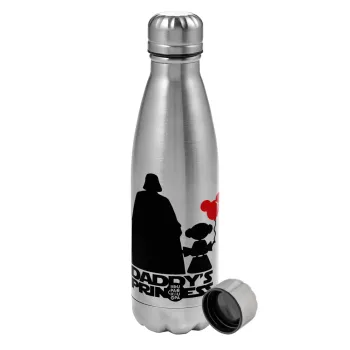 Daddy's princess, Metallic water bottle, stainless steel, 750ml